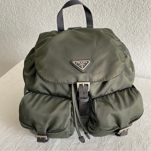 Prada military green nylon backpack - Picture 1 of 13